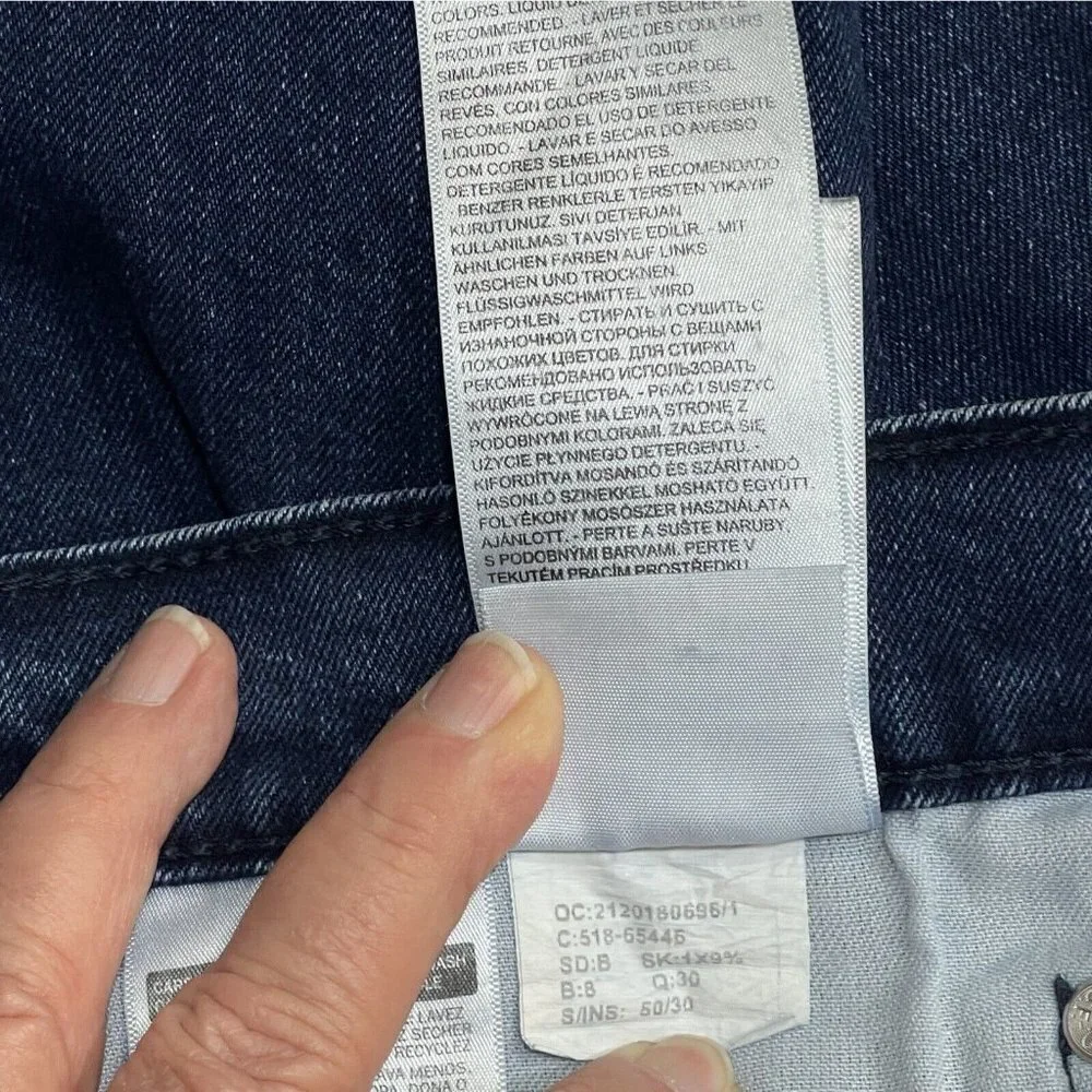 LEVI STRAUSS 550 Black Label Jeans Mens Relaxed Denim W50 L30 Straight Stretch‎